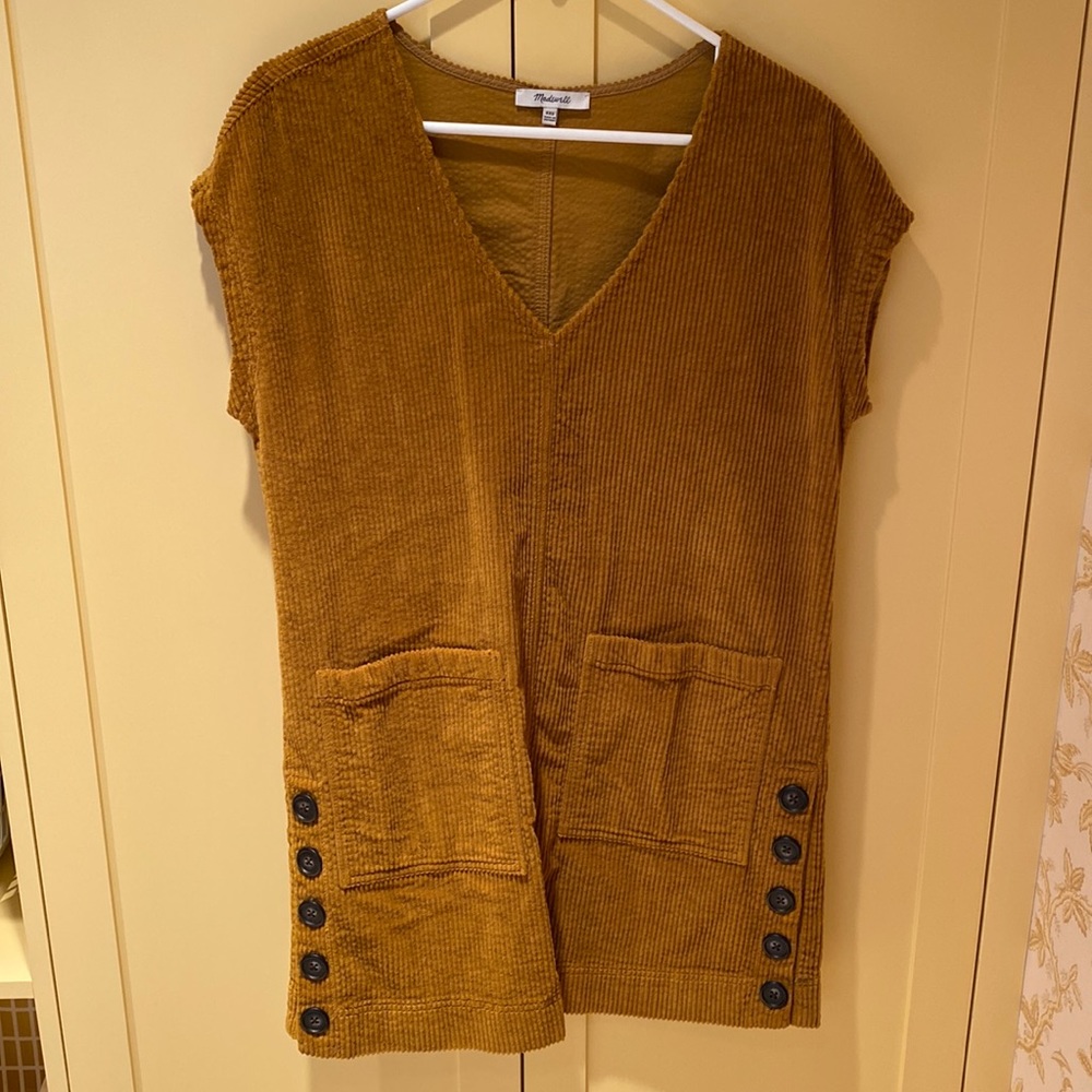 Madewell corduroy dress with front pockets